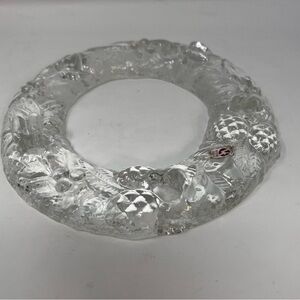 VTG, Vetreria Etrusca, Art Glass, Wreath, Candle Holder, Clear, Italy, Holiday